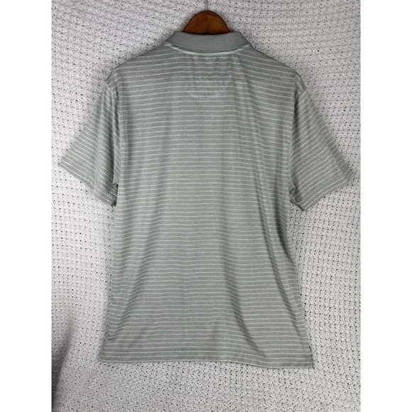 BCG Golf Polo Shirt Mens Large Gray White Striped Performance Stretch - Picture 3 of 6